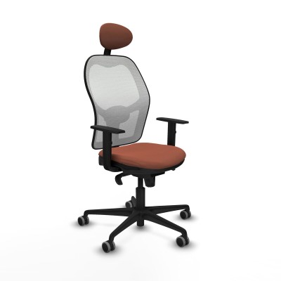 Chaise de Bureau avec Appui-tête Jorquera Piqueras y Crespo 1D036G1 Blanc Marron