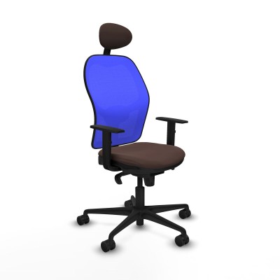 Chaise de Bureau avec Appui-tête Jorquera Piqueras y Crespo 1D036N1 Bleu Brun foncé
