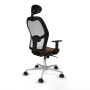 Chaise de Bureau avec Appui-tête Jorquera Piqueras y Crespo 1D086N1 Blanc Brun foncé