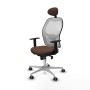 Chaise de Bureau avec Appui-tête Jorquera Piqueras y Crespo 1D086G1 Blanc Brun foncé