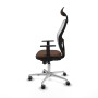 Chaise de Bureau avec Appui-tête Jorquera Piqueras y Crespo 1D086G1 Blanc Brun foncé