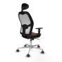 Chaise de Bureau avec Appui-tête Jorquera Piqueras y Crespo 1D086G1 Blanc Brun foncé
