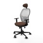 Office Chair with Headrest Jorquera Piqueras y Crespo 1D036N1 White Dark brown