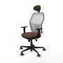 Office Chair with Headrest Jorquera Piqueras y Crespo 1D036G1 White Dark brown