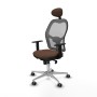 Office Chair with Headrest Jorquera Piqueras y Crespo 1D086G1 Grey Dark brown