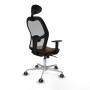 Office Chair with Headrest Jorquera Piqueras y Crespo 1D086G1 Grey Dark brown