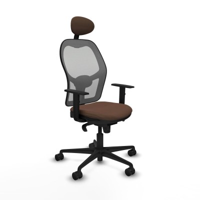 Office Chair with Headrest Jorquera Piqueras y Crespo 1D036N1 Grey Dark brown