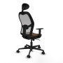 Office Chair with Headrest Jorquera Piqueras y Crespo 1D036N1 Grey Dark brown