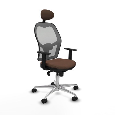 Office Chair with Headrest Jorquera Piqueras y Crespo 1D086N1 Grey Dark brown