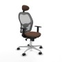 Office Chair with Headrest Jorquera Piqueras y Crespo 1D086N1 Grey Dark brown
