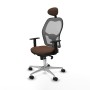 Office Chair with Headrest Jorquera Piqueras y Crespo 1D086N1 Grey Dark brown