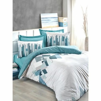 Parure de couette Bleu Blanc 220 x 240 cm