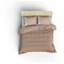 Parure de couette Blanc Marron 220 x 240 cm