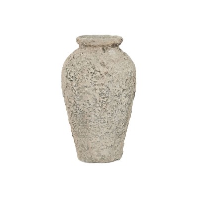Vase Home ESPRIT Gris Terre cuite 25 x 25 x 50 cm