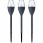 Set de torches de jardin solaires Progarden Gris foncé 21 x 8 x 31 cm Plastique