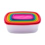 Set of 6 lunch boxes 5five Simply Smart polypropylene 300 ml 225 ml 175 ml 12,5 ml 0,3 g 245 ml Multicolour Rectangular