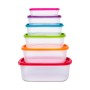 Set of 6 lunch boxes 5five Simply Smart polypropylene 300 ml 225 ml 175 ml 12,5 ml 0,3 g 245 ml Multicolour Rectangular