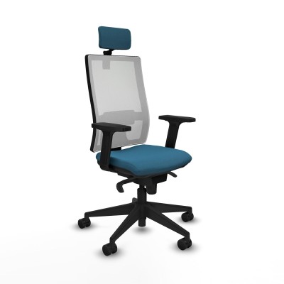 Office Chair with Headrest Piqueras y Crespo 2D066N2 White Petroleum green