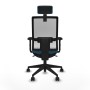 Office Chair with Headrest Piqueras y Crespo 2D066N2 White Petroleum green