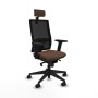 Chaise de Bureau avec Appui-tête Piqueras y Crespo 2D066N2 Noir Brun foncé