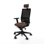 Chaise de Bureau avec Appui-tête Piqueras y Crespo 2D066N2 Noir Brun foncé