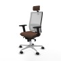 Chaise de Bureau avec Appui-tête Piqueras y Crespo 2D086N2 Blanc Brun foncé