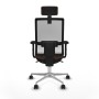 Chaise de Bureau avec Appui-tête Piqueras y Crespo 2D086N2 Blanc Brun foncé