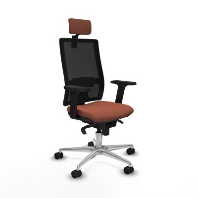 Chaise de Bureau avec Appui-tête Piqueras y Crespo 2D086N2 Marron Noir
