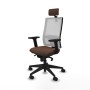 Chaise de Bureau avec Appui-tête Piqueras y Crespo 2D066N2 Blanc Brun foncé
