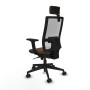 Chaise de Bureau avec Appui-tête Piqueras y Crespo 2D066N2 Blanc Brun foncé