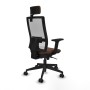 Chaise de Bureau avec Appui-tête Piqueras y Crespo 2D066N2 Blanc Brun foncé