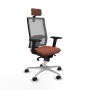 Chaise de Bureau avec Appui-tête Piqueras y Crespo 2D086N2 Marron Gris