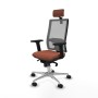 Chaise de Bureau avec Appui-tête Piqueras y Crespo 2D086N2 Marron Gris