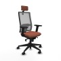 Office Chair with Headrest Piqueras y Crespo 2D066N2 Brown Grey