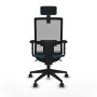 Office Chair with Headrest Piqueras y Crespo 2D066N2 Grey Petroleum green