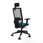 Office Chair with Headrest Piqueras y Crespo 2D066N2 Grey Petroleum green