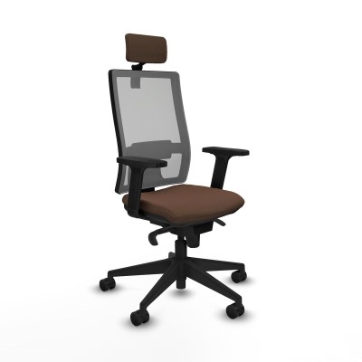 Office Chair with Headrest Piqueras y Crespo 2D066N2 Grey Dark brown