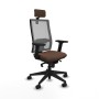 Office Chair with Headrest Piqueras y Crespo 2D066N2 Grey Dark brown