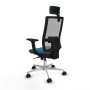 Chaise de Bureau avec Appui-tête Piqueras y Crespo 2D086N2 Gris Vert pétrole