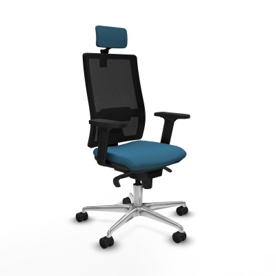 Chaise de Bureau avec Appui-tête Piqueras y Crespo 2D086N2 Noir Vert pétrole