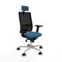Chaise de Bureau avec Appui-tête Piqueras y Crespo 2D086N2 Noir Vert pétrole