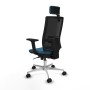 Office Chair with Headrest Piqueras y Crespo 2D086N2 Black Petroleum green