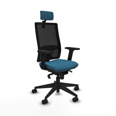 Chaise de Bureau avec Appui-tête Piqueras y Crespo 2D066N2 Noir Vert pétrole