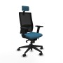 Chaise de Bureau avec Appui-tête Piqueras y Crespo 2D066N2 Noir Vert pétrole