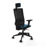 Chaise de Bureau avec Appui-tête Piqueras y Crespo 2D066N2 Noir Vert pétrole