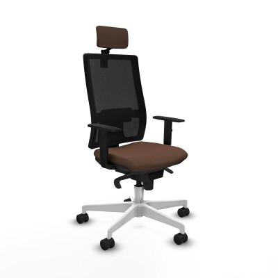 Chaise de Bureau avec Appui-tête Piqueras y Crespo 1D026N2 Brun foncé