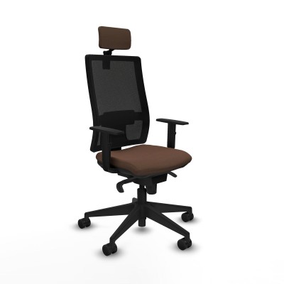 Chaise de Bureau avec Appui-tête Piqueras y Crespo 1D066N2 Brun foncé