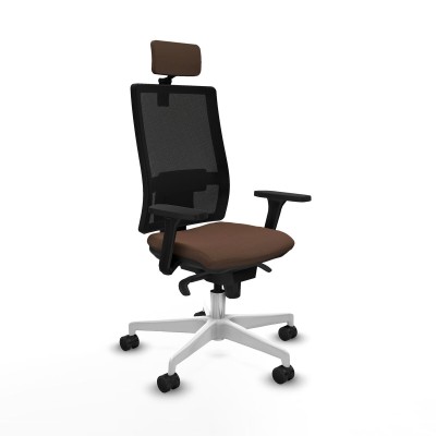 Chaise de Bureau avec Appui-tête Piqueras y Crespo 3D026N2 Brun foncé