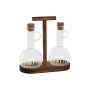 Oil and Vinegar Set Home ESPRIT Natural Crystal Acacia 350 ml 20,4 x 9 x 21 cm