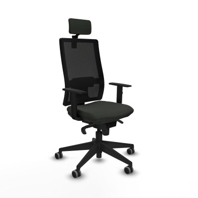 Chaise de Bureau avec Appui-tête Piqueras y Crespo 1D066G2 Noir